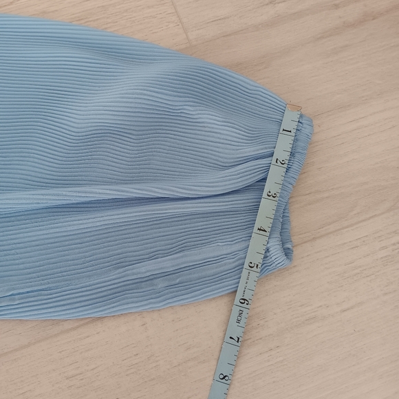 Boston Proper Long Sleeve Sweetheart Pleated Blouse Light Blue Extra Large - Picture 5 of 12